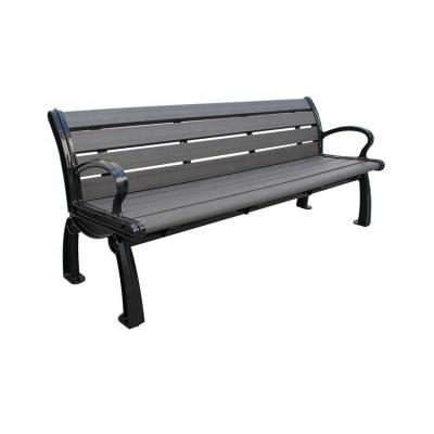 China Recycled Plastic Slats Outdoor Garden Wooden Bench With Sandblasted Powder Coated for sale