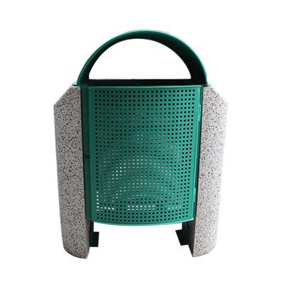 China Rectangular Outdoor Trash Cans , Stone Garbage Can With Concrete Legs for sale