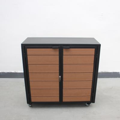 China Durable Waterproof Recycling Outdoor Bins Steel HDPE Plastic Wood Material For Spa Room for sale