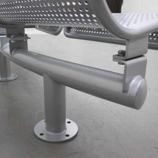 Quality Silver Color Steel 3 Seater Metal Bench , Park Metal Curved Garden Bench With for sale