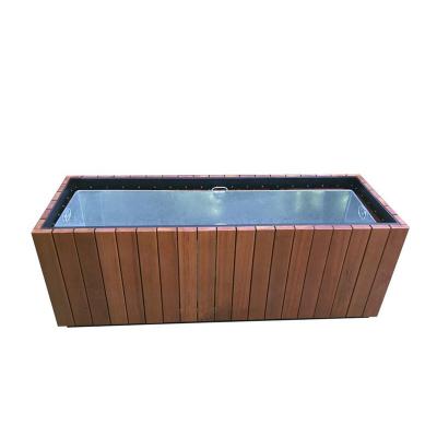 China Solid Wood Outdoor Large Planters , Rectangular Flower Planter OEM ODM for sale