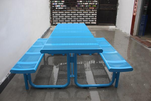 Quality Commercial Perforated Metal Picnic Tables Waterproof For Parks Streets for sale