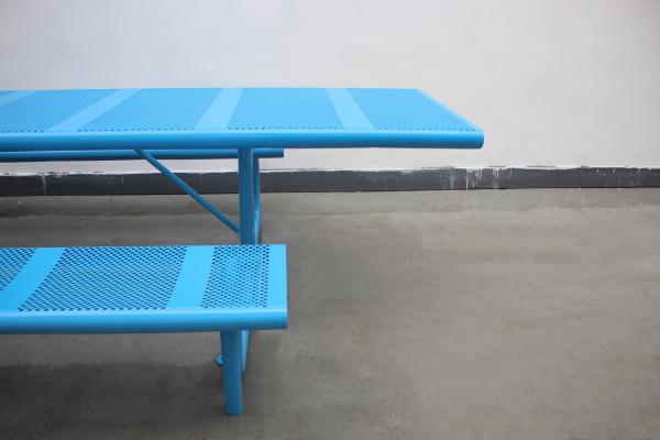 Quality Commercial Perforated Metal Picnic Tables Waterproof For Parks Streets for sale