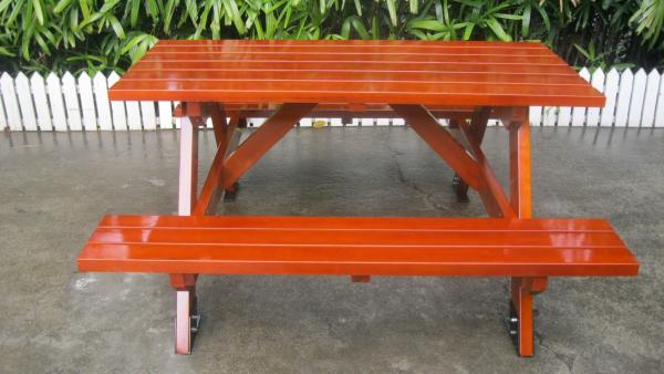 Quality 2 Seat Wooden Outdoor Table Benches Set 1500mm Length For College Garden for sale