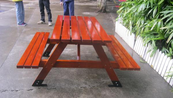 Quality 2 Seat Wooden Outdoor Table Benches Set 1500mm Length For College Garden for sale