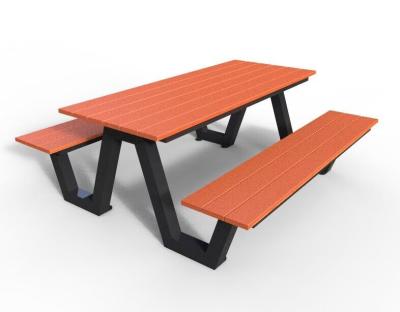 China Op maat gemaakte houten buitenpicknick tafels en bank voor patio tuinstraat Te koop