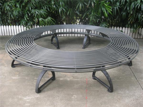 Quality Metal Iron Curved Outdoor Tree Bench Waterproof Rustproof For Street Garden for sale