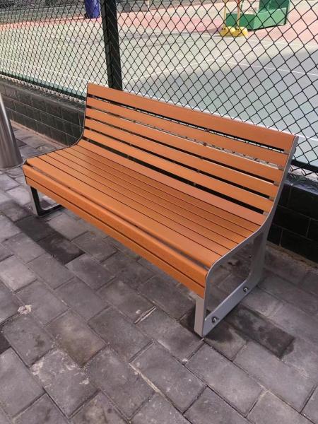 Quality Outdoor Furniture Composite Wood Long Bench Seat Public Park Cast Aluminum for sale