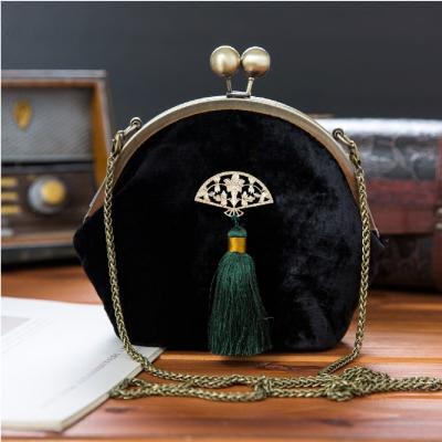 China Accessories, Vintage Handbag, Velvet Handbag, Vintage Purse, Victorian, Victorian Purse, Black Velvet Bag, Ladies Purse, for sale