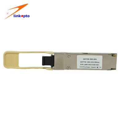中国 DDMの光ファイバーモジュールが付いている850nm 100M QSFP28 100G SR4 MPOのコネクター 販売のため