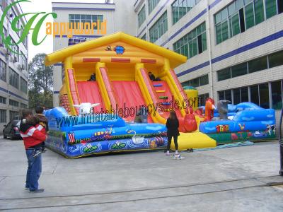 China Renting Inflatable Fun City With Moonwalk Bounce For Adult And Child for sale