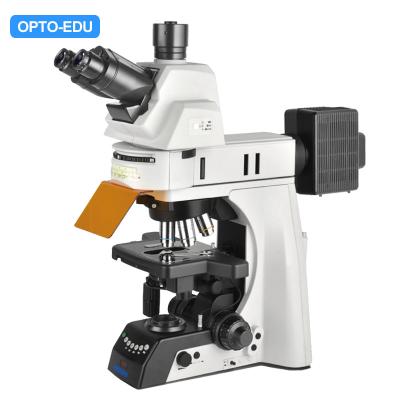 China OPTO EDU A16.1093-L Trinocular LED Upright Fluorescent Light Microscope Semi Auto for sale