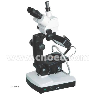 中国 双眼 7x-45x/ズームレンズ Ratio1/9 A24.0301 が付いている Trinocular の宝石類の顕微鏡 販売のため
