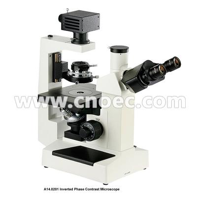 China Trinocular inverteu o CE óptico invertido microscópio A14.0201 do microscópio do contraste da fase à venda