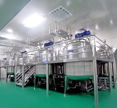 China 10000L Vacuum Liquid Detergent Mixing Tank With Homogenizer Option for sale