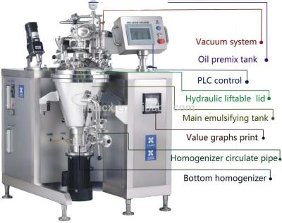 China 10L Homogenizing Vacuum Emulsifying Mixer For Cosmetic Lotion for sale