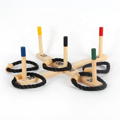 China Popular Used Wooden Toy Game Ring Toss Game Set Of Rings Creative Garden Outdoor Indoor Lawn for sale