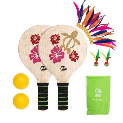 China Funny Sports For Professional Training Outdoor Goods Beach Racket Portable Custom Wooden Paddle for sale
