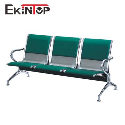 China Green Airport Waiting Area Chairs , Steel 3 Seater Chair With Synthetic Leather for sale