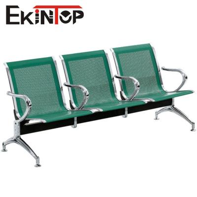 China Green Stainless Steel 3 Seater Chair For Clinic Airport School for sale