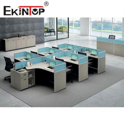 China Foldable 2 4 6 Person Office Workstation Desk Revolving E1 Wood Material ODM for sale