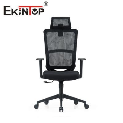 China OEM ODM High Back Ergonomic Chair , Black Mesh Chair With Fixed Armrest for sale