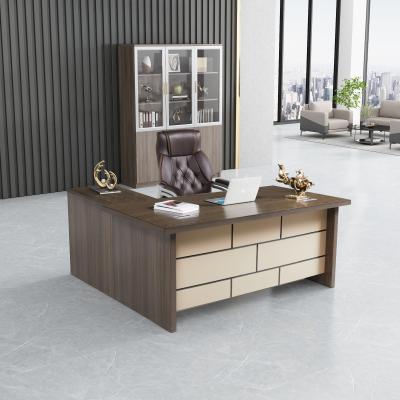 China Brown wood Business Long Office Desk for Home Office Table OEM ODM for sale