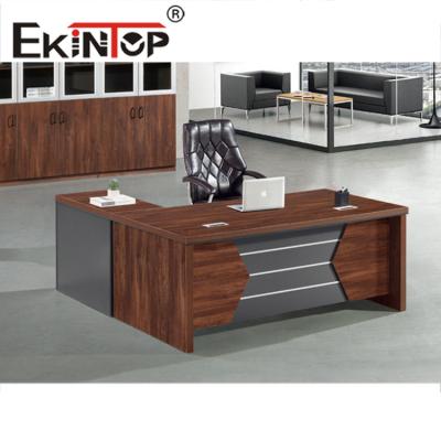 China Mobiliário de escritório executivo folheado de madeira de luxo BOSS mesa de escritório de madeira de luxo à venda