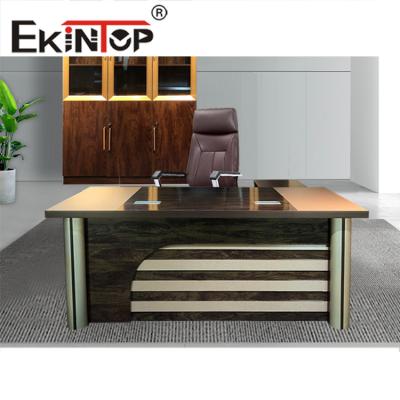 China Modern Simple High End Office Desk Furniture Double Pedestal Modular Desk for sale