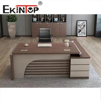 China Particleboard Office Desk With Side Table OEM ODM Commercial Furniture for sale