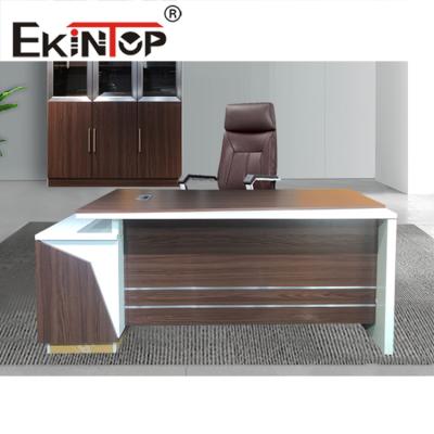 China OEM ODM L Shape Office Desk Oak Wood Executive Office Table for sale