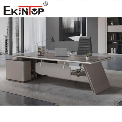 China SGS Modern L Shaped Office Desk Anti Water Glossy Tapered Legs for sale