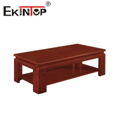 China Mesa de té china de doble capa, mesa de té Rectangular de piel de madera, mesa de té de madera Simple en venta