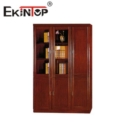 China Armário de arquivo de escritório de couro de madeira maciça Armário de arquivo de chão de placa espessa à venda