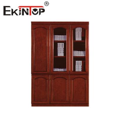 China Chinese Office Wooden Cabinet Storage Walnut Color File Cabinet Bookcase for sale