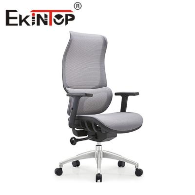 Cina Sedia ergonomica nera Ekintop Mesh Seat, sedia da ufficio girevole con schienale medio in rete in vendita