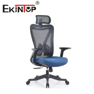 Cina Sedia ergonomica nera Ekintop Mesh Seat, sedia da ufficio girevole con schienale medio in rete in vendita