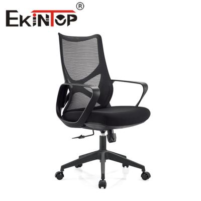 China Silla ergonómica Mesh Seat, Mesh Mid Back Office Chair rotatorio del negro de Ekintop en venta