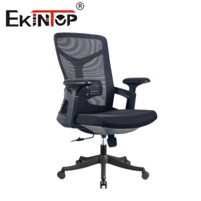 China Malla Seat ergonómica negra de la silla de Ekintop, silla giratoria de la oficina trasera de la malla mediados en venta