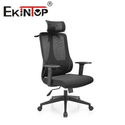 China Black High Back Ergonomic High Back Mesh Office Chair With Headrest for sale