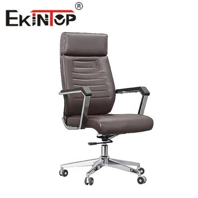 China Cadeira de escritório ergonômica de couro sem dobra cadeira de couro moderna à venda