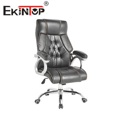 China Swivel Leather Ergonomic Executive Office Chair Gas lift Seat For Office Furniture for sale