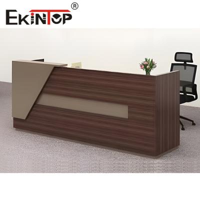China Wooden Reception Table Extendable Melamine Material For CEO Manager for sale