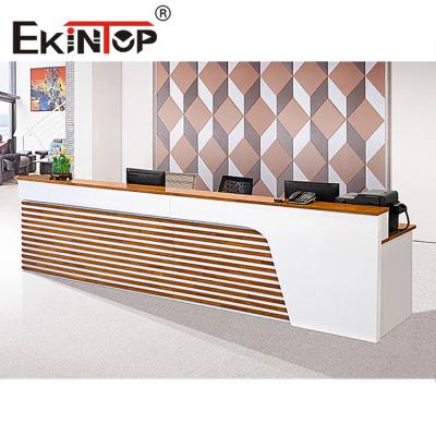 China Minimalist Modular Reception Table Pine Wood Material For Officeworks for sale