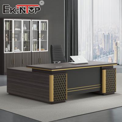 China Waterproof L Shape Office Desk Manger Boss Office Furniture Solutions Executive Desk Table for sale