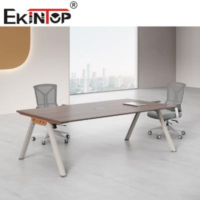 China Customizable Modern Wood Conference Room Table Light Brown for sale