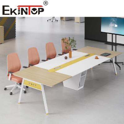 China Custom Rectangular Wood Conference Table Meeting Room Cafe Table Scratch Resistant for sale