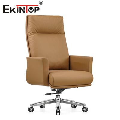 China Brown Manager Swivel Leather Chair For Office Furniture for sale