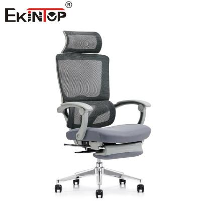 China Standard Gray Office Mesh Chair For Back Pain With Casters Headrest Seating for sale
