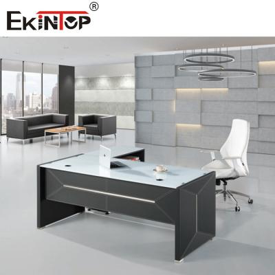China Commercial Officeworks Glass Desk For CEO Executive Office Room for sale